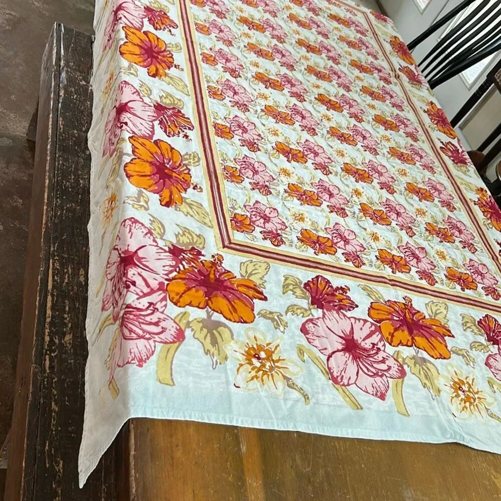 Summer Tropical Floral Tablecloth Rectangle 60